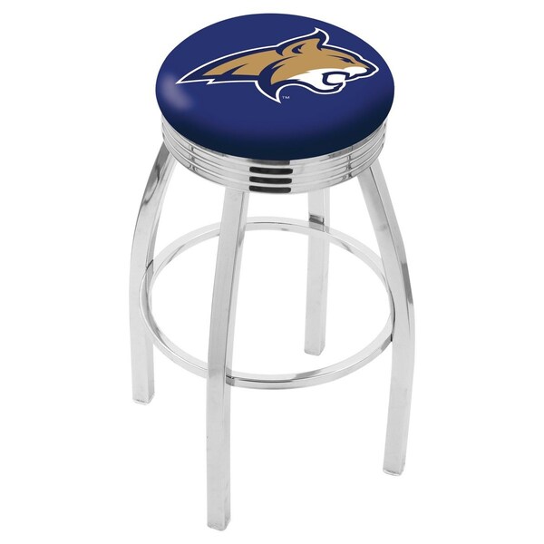 Holland Bar Stool Co 25" Chrome Montana State Swivel Bar Stool, Accent Ring - L8C3C25MONTST