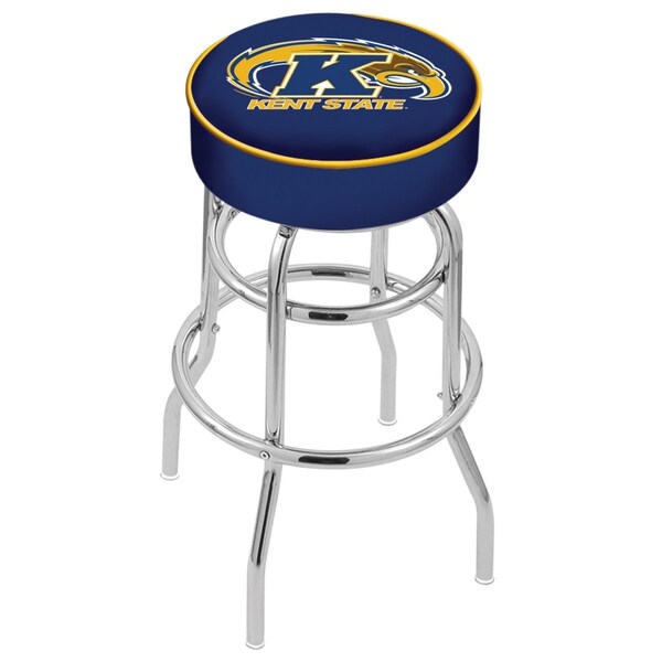 Holland Bar Stool Co 30" Kent State Cushion Seat, 2-Ring Chrome Swivel Bar Stool - L7C130KENTST