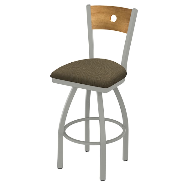 Holland Bar Stool Co 30" Swivel Counter Stool, Nickel Finish, Med Back, Graph Cork Seat - 83030ANMEDMPLB017