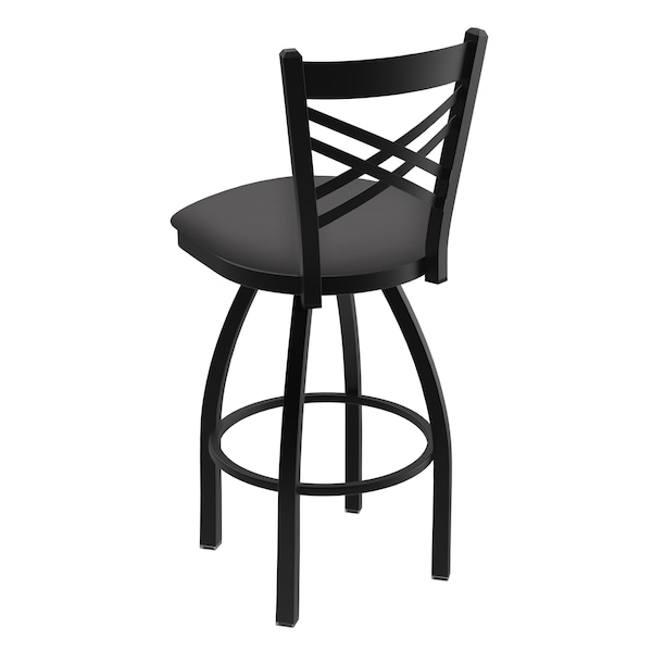 Holland Bar Stool Co 30" Swivel Bar Stool, Black Wrinkle, Canter Storm Seat - 82030BW004