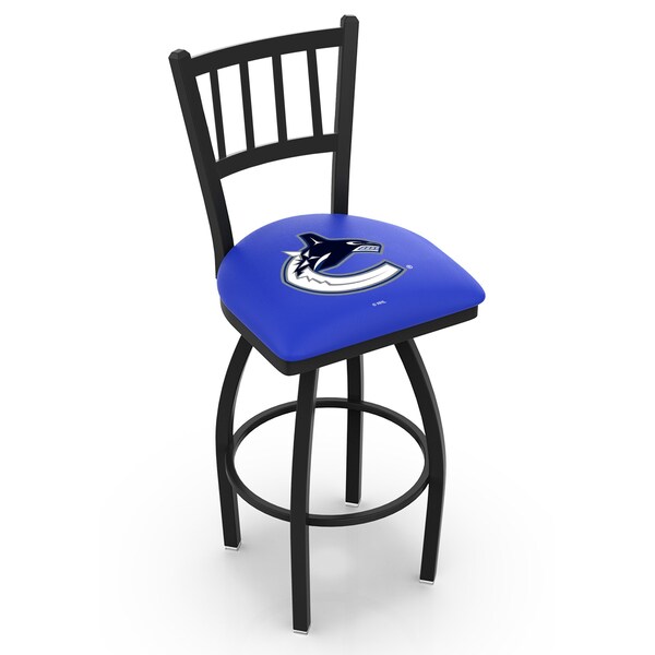Holland Bar Stool Co 30" Blk Wrinkle Vancouver Canucks Swivel Bar Stool, Jailhouse Back - L01830VANCAN