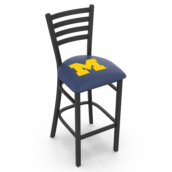 Holland Bar Stool Co 30" Blk Wrinkle Michigan Stationary Bar Stool, Ladder Back - L00430MICHUN