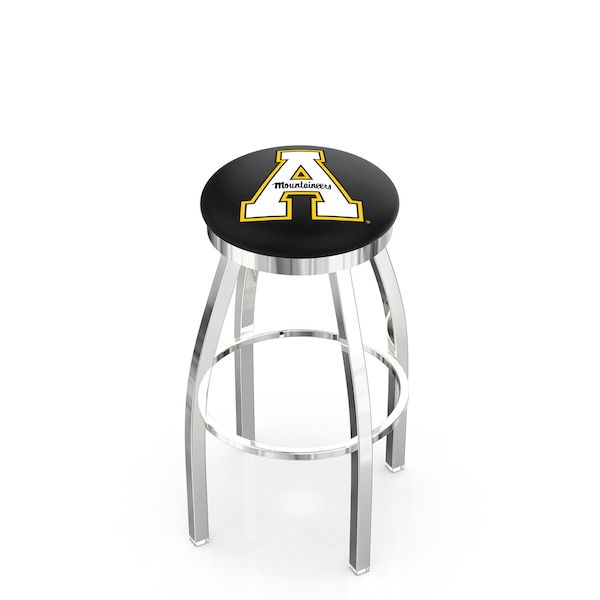 Holland Bar Stool Co 30" Chrome Appalachian State Swivel Bar Stool, Accent Ring - L8C2C30APPSTU