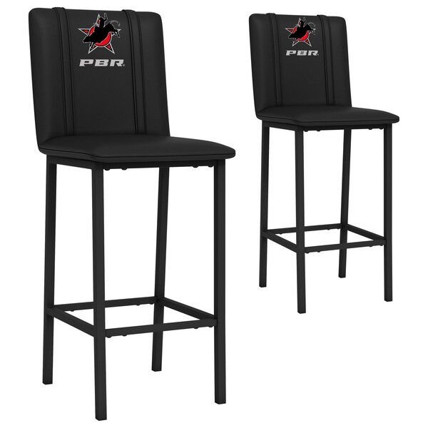 Dreamseat Bar Stool 500 with Professional Bull Riders Star Logo, 2PK - XZ500BSDBLK-PSPBR0003A