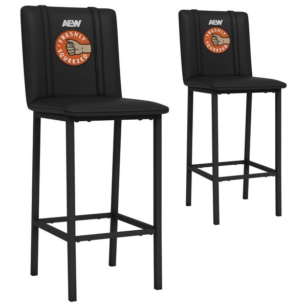 Dreamseat Bar Stool 500 with AEW Orange Cassidy Freshly Squeezed Logo, 2PK - XZ500BSDBLK-PSAEW0014A