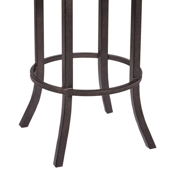 Armen Living Tahiti 26" Arm Barstool in Auburn Bay finish with Brown Pu upholstery - LCTA26ARBABR