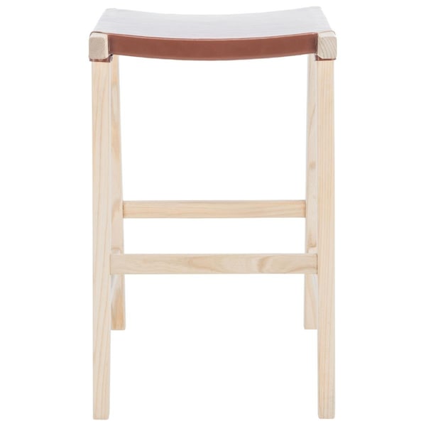 Safavieh Aariz Rectangle Bar Stools, Cognac & Natural - BST1010B