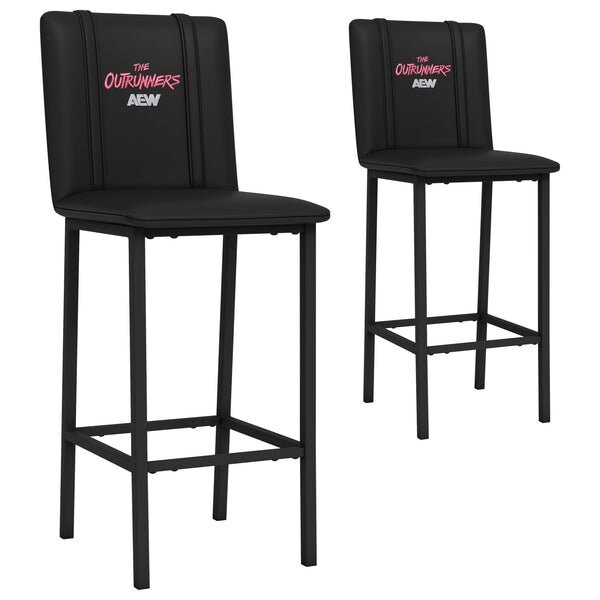 Dreamseat Bar Stool 500 with AEW The Outrunners Logo, 2PK - XZ500BSDBLK-PSAEW0015A