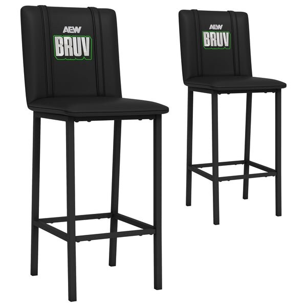 Dreamseat Bar Stool 500 with AEW Will Osprey Bruv Logo, 2PK - XZ500BSDBLK-PSAEW0011A