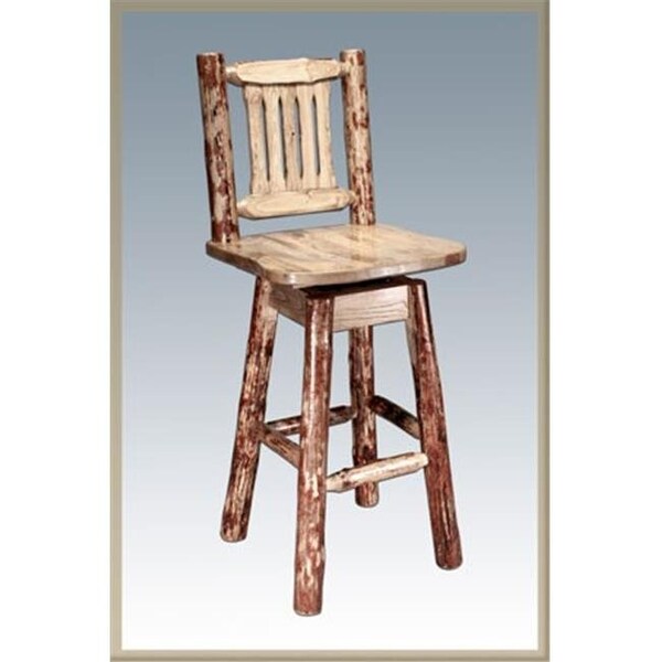 Montana Woodworks Montana Woodworks MWGCBSWSNR Glacier Country Barstool with Back & Swivel - MWGCBSWSNR