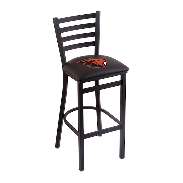 Holland Bar Stool Co 30" Blk Wrinkle Oregon State Stationary Bar Stool, Ladder Back - L00430OREGST