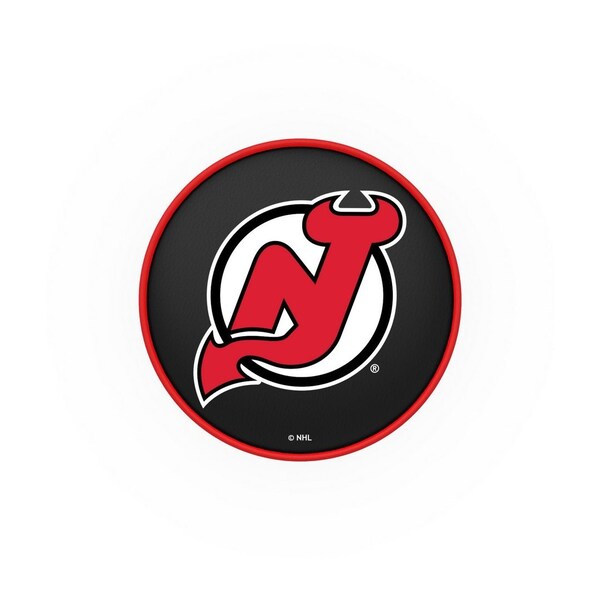 Holland Bar Stool Co 25" New Jersey Devils Cushion Seat, 2-Ring Chrome Swivel Bar Stool - L7C125NJDEVL