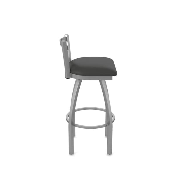 Holland Bar Stool Co OD411 Jackie Low Back Stainless Steel 30 Swivel Outdoor Bar Stool with Breeze Graphite Seat - OD41130SSOD003