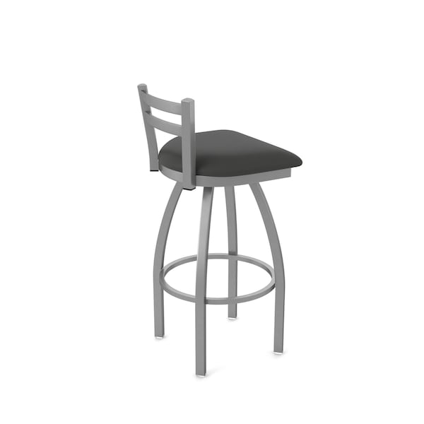 Holland Bar Stool Co OD411 Jackie Low Back Stainless Steel 30 Swivel Outdoor Bar Stool with Breeze Graphite Seat - OD41130SSOD003