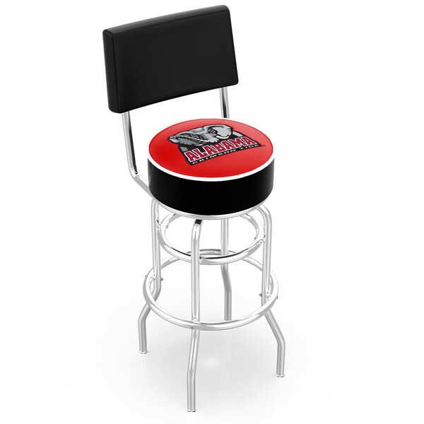 Holland Bar Stool Co 25" Chrome 2-Ring Alabama Swivel Bar Stool, Back - L7C425AL-ELE