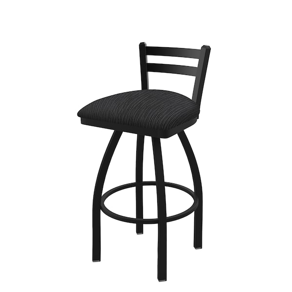 Holland Bar Stool Co 30" Low Back Swivel Bar Stool, Black Wrinkle, Graph Anchor Seat - 41130BW014