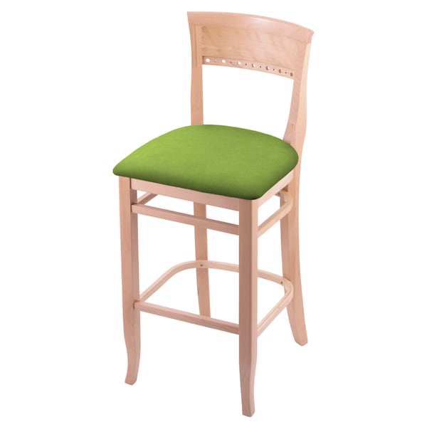 Holland Bar Stool Co 30" Bar Stool, Natural Finish, Canter Kiwi Green Seat - 316030NAT009