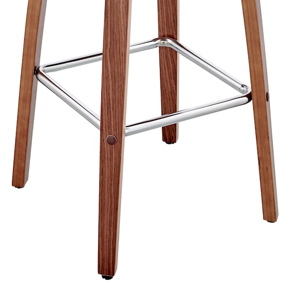 Armen Living Arabela 26" Cream Faux Leather and Walnut Wood Swivel Bar Stool - LCAABAWACR26