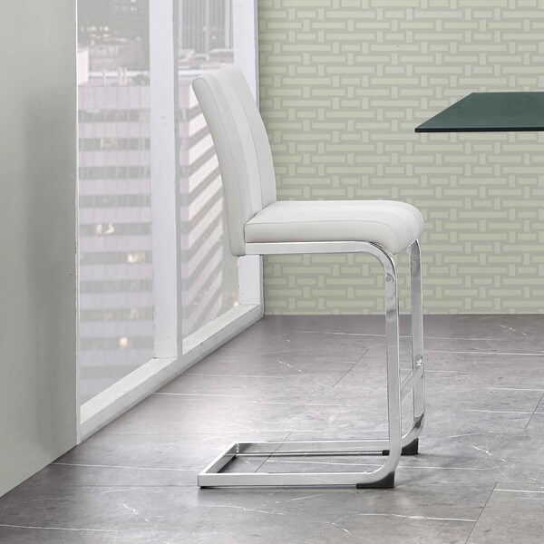 Global Furniture Usa Contemporary Fabric, PU D915 4 White Bar Stools - 2970