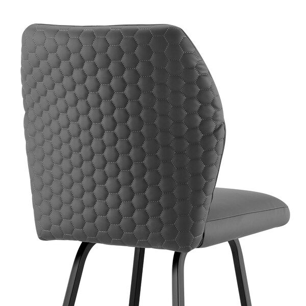 Armen Living Tandy Gray Faux Leather and Black Metal 30" Bar Stool - LCTNBABLGR30