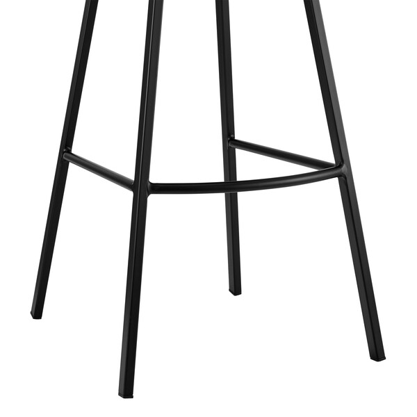 Armen Living Tandy Gray Faux Leather and Black Metal 30" Bar Stool - LCTNBABLGR30