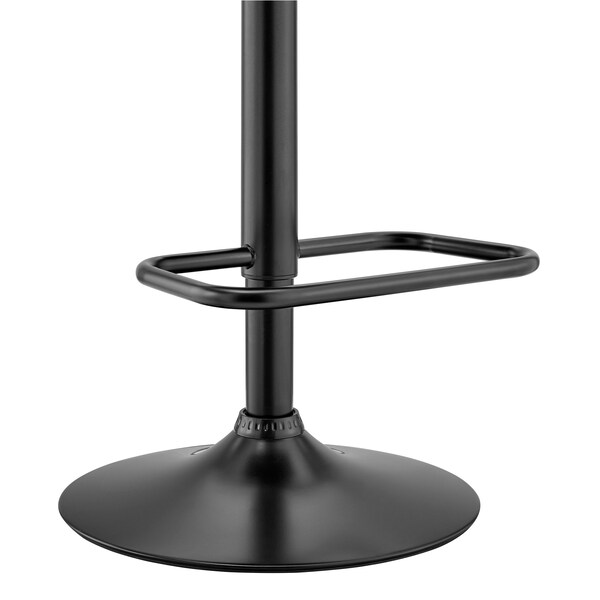 Armen Living Leland Adjustable Gray Faux Leather and Black Finish Bar Stool - LCLEBABLGR