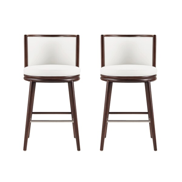 Manhattan Comfort Evalyn Barstool in White - Set of 2 - 2-BS024-WH