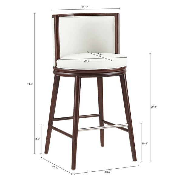 Manhattan Comfort Evalyn Barstool in White - Set of 2 - 2-BS024-WH