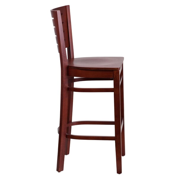 Flash Furniture Barstool, Slat Back, Mahogany Wood - XU-DG-W0108BBAR-MAH-MAH-GG