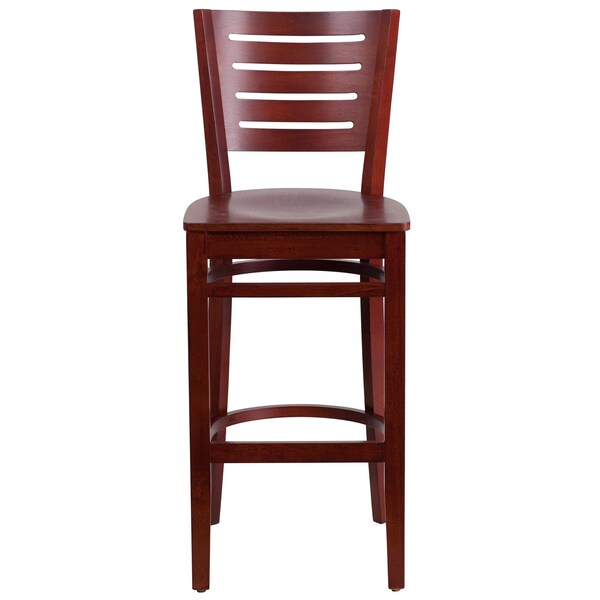 Flash Furniture Barstool, Slat Back, Mahogany Wood - XU-DG-W0108BBAR-MAH-MAH-GG