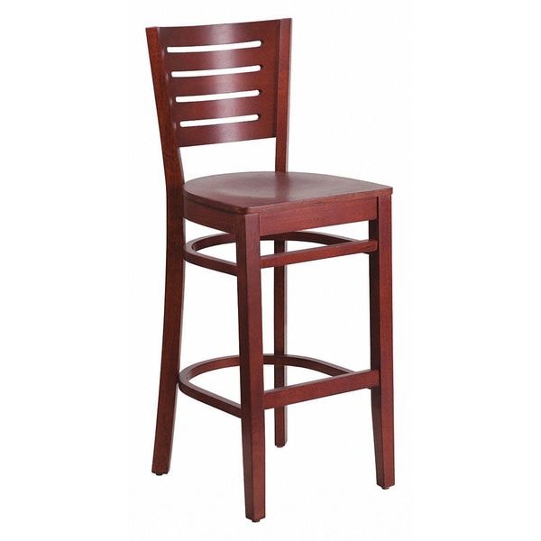 Flash Furniture Barstool, Slat Back, Mahogany Wood - XU-DG-W0108BBAR-MAH-MAH-GG