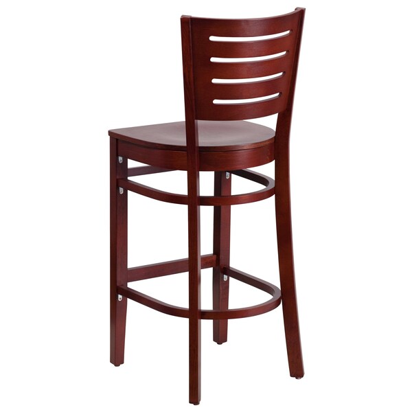 Flash Furniture Barstool, Slat Back, Mahogany Wood - XU-DG-W0108BBAR-MAH-MAH-GG