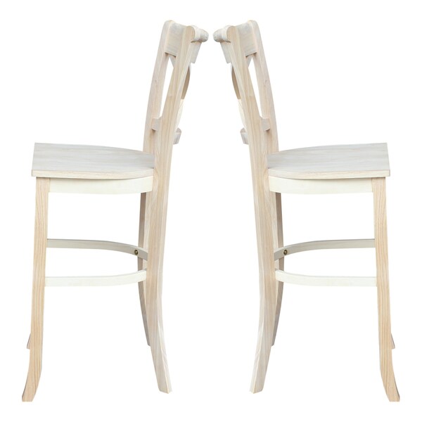 International Concepts Charlotte Bar Height Stool, 30" Seat Height, Unfinished - S-313
