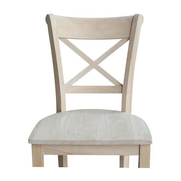 International Concepts Charlotte Bar Height Stool, 30" Seat Height, Unfinished - S-313