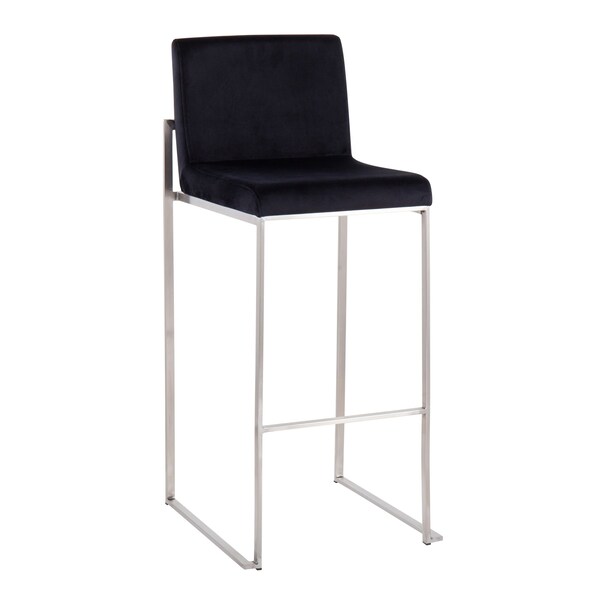 Lumisource Fuji High Back Barstool - Set of 2 PR - B30-FUJIHB SSVBK2