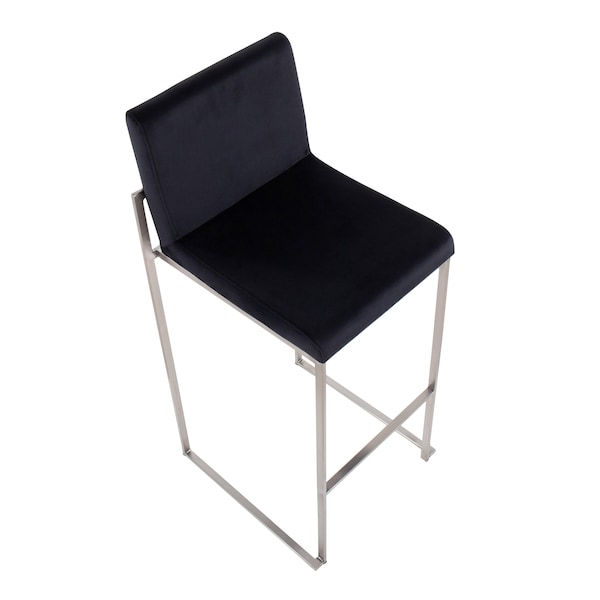 Lumisource Fuji High Back Barstool - Set of 2 PR - B30-FUJIHB SSVBK2