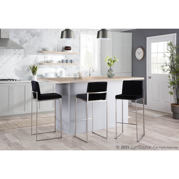 Lumisource Fuji High Back Barstool - Set of 2 PR - B30-FUJIHB SSVBK2