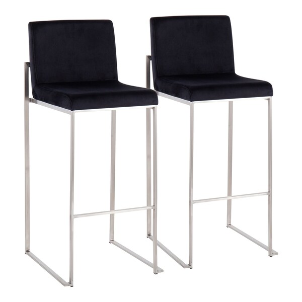 Lumisource Fuji High Back Barstool - Set of 2 PR - B30-FUJIHB SSVBK2