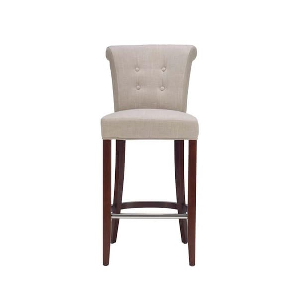 Safavieh Aldo Mahogany Linen Bar Stool - HUD8218A