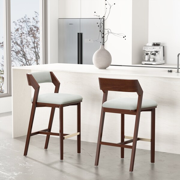 Manhattan Comfort Patricia Barstool in White Glacier - Set of 2 - 2-BS026-WH
