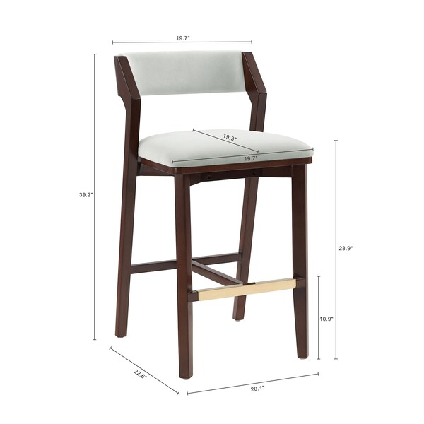 Manhattan Comfort Patricia Barstool in White Glacier - Set of 2 - 2-BS026-WH