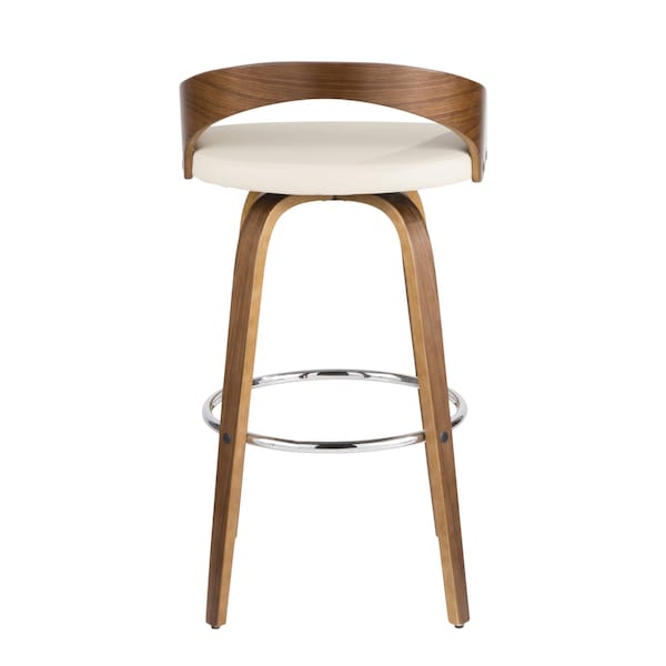 Lumisource Grotto Barstool in Walnut and Cream Faux Leather, PK 2 - B30-GROTTOR WLCR2