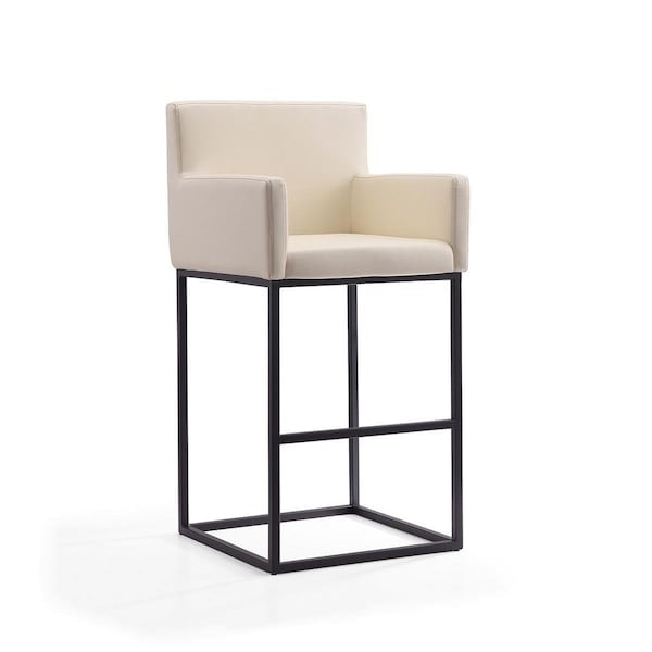 Celebracion Ambassador Cream & Black Metal Barstool 42 x 21 x 20.5 in. - CE1850640