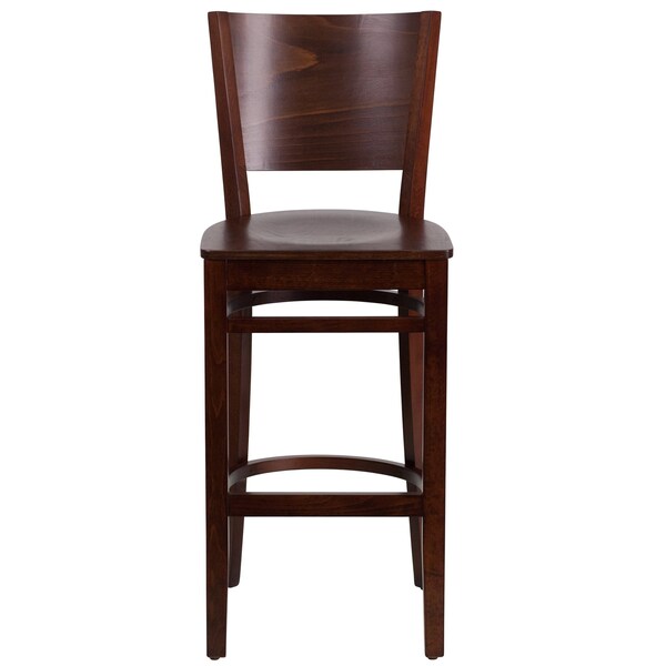 Flash Furniture Wood Barstool, Walnut, Solid Back - XU-DG-W0094BAR-WAL-WAL-GG