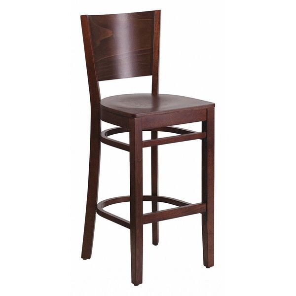 Flash Furniture Wood Barstool, Walnut, Solid Back - XU-DG-W0094BAR-WAL-WAL-GG