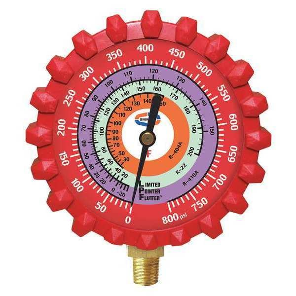 Uniweld Refrigerant Gauge, 3-1/4" L, 800 psi, Brass - G529LD
