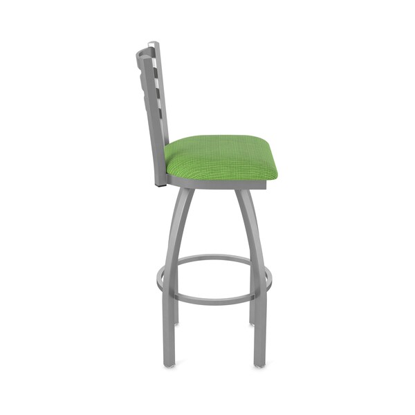 Holland Bar Stool Co 410 Jackie Stainless Steel 36in Swivel Bar Stool with Graph Parrot Seat - 41036SS015