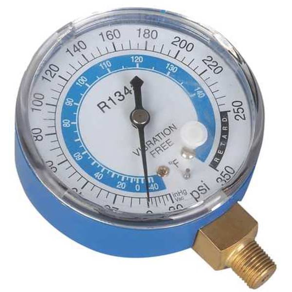 Dayton Gauge, 2-3/4 In Dia, Low Side, Blue, 350 psi - 4PDK4