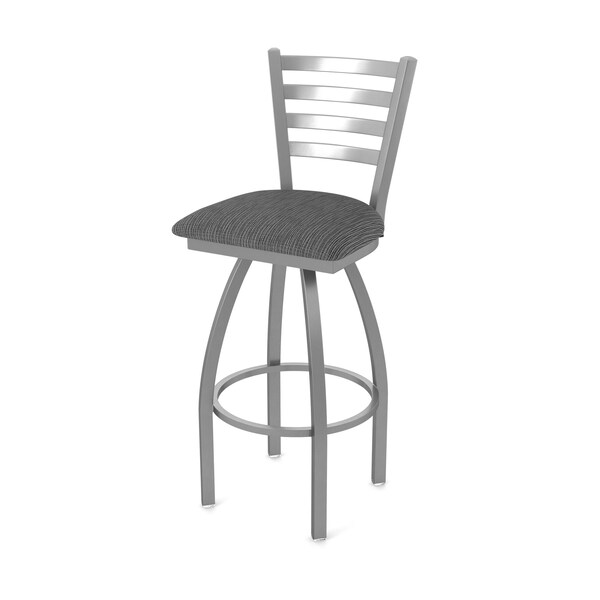 Holland Bar Stool Co 410 Jackie Stainless Steel 36in Swivel Bar Stool with Graph Coal Seat - 41036SS018
