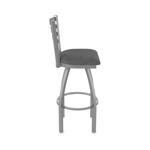 Holland Bar Stool Co 410 Jackie Stainless Steel 36in Swivel Bar Stool with Graph Coal Seat - 41036SS018